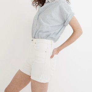 NWT Madewell High Rise Denim Shorts Tile White Size 27